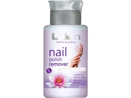 8595196902808 Lilien nail polish remover with pump - acetone free, water lily 200ml